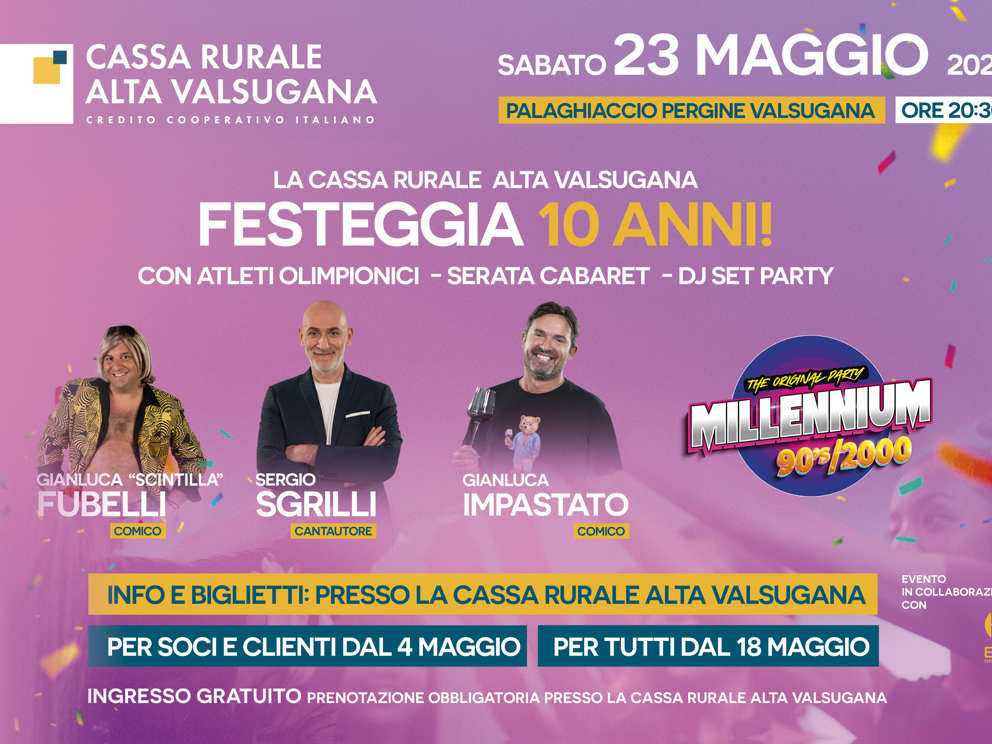 La Cassa Rurale Alta Valsugana festeggia 10 anni 